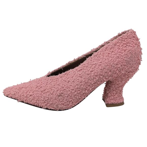Bottega Veneta Pink Boucle Almond Pointed Square Toe Heels Pumps 40